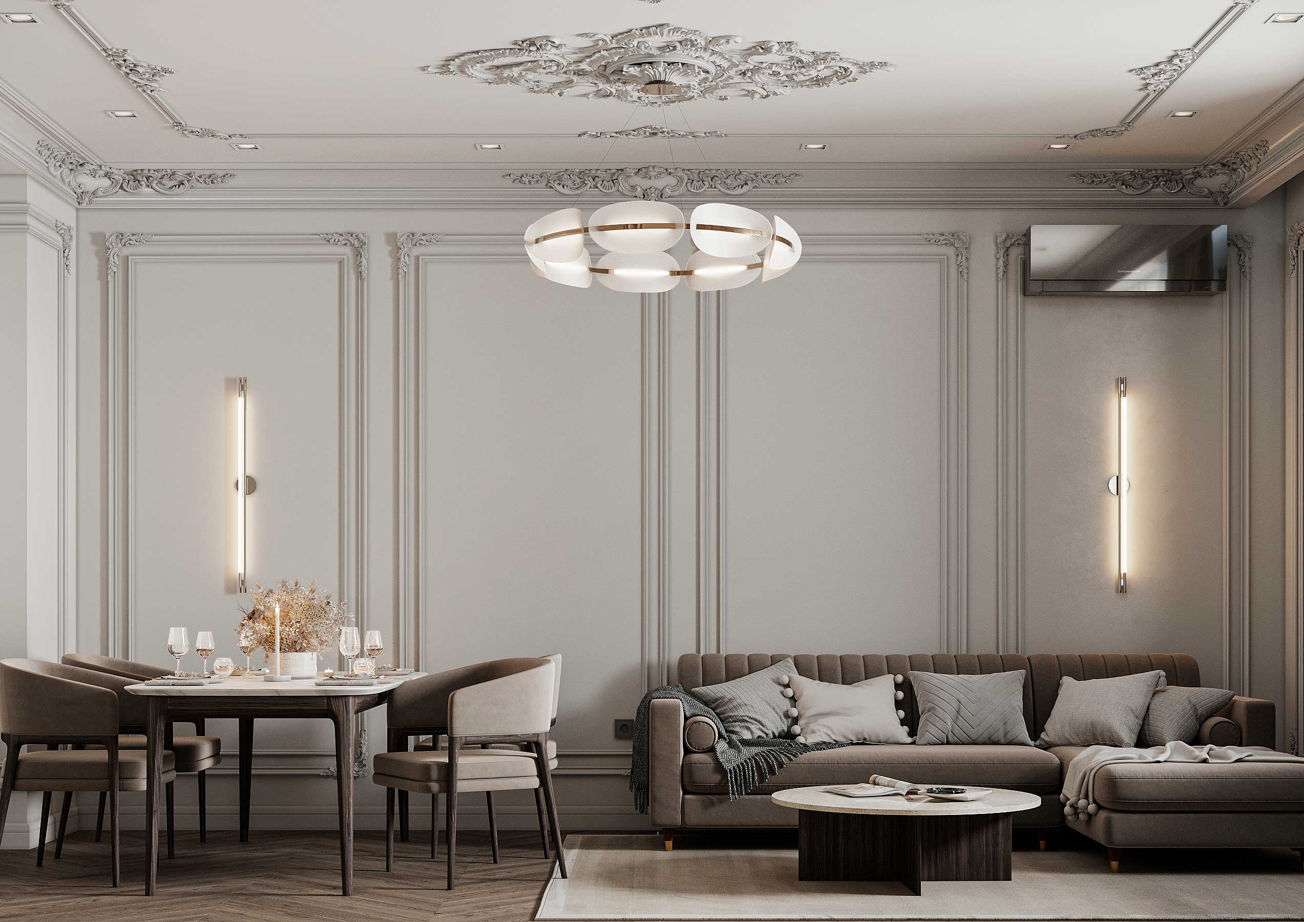 Дизайн гостиной в ЖК Яккасарай – интерьер в современном стиле